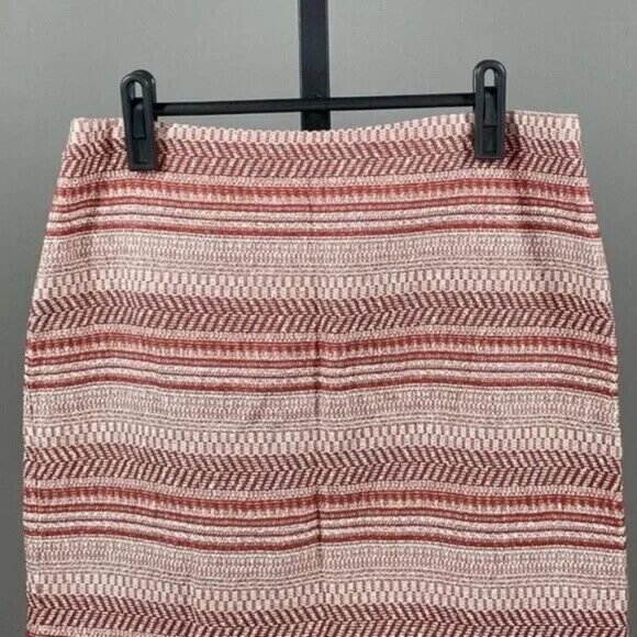 NEW Banana Republic Skirt Womens 4 Red White Striped Woven preppy classic - Picture 2 of 11